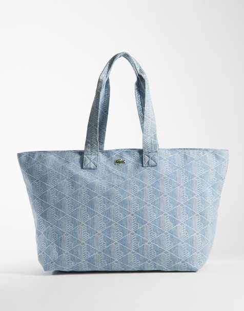 Lacoste - Borsa shopping blu con monogramma - view 1