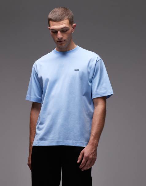 Lacoste boxy fit t-shirt in light blue - view 1