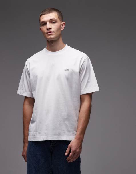 Lacoste boxy fit T-shirt in white - view 1
