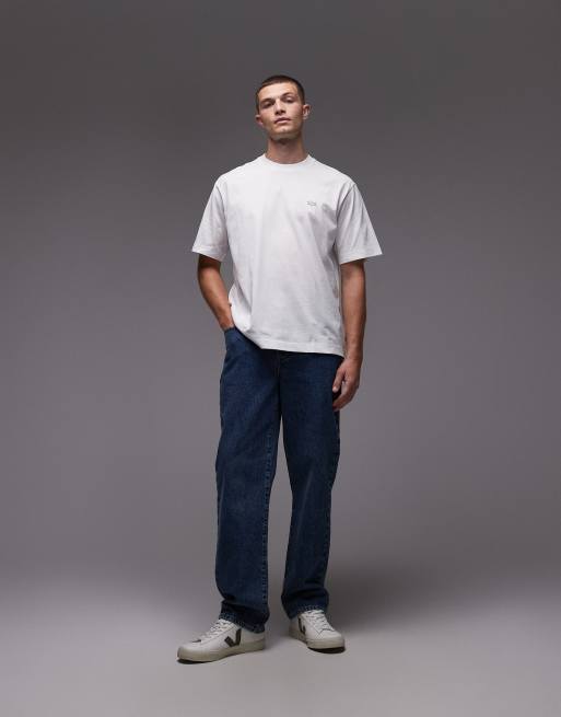 Lacoste boxy fit t-shirt in white, 2 of 5