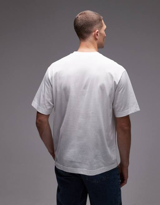 Lacoste boxy fit t-shirt in white, 3 of 5