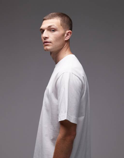 Lacoste boxy fit t-shirt in white, 4 of 5