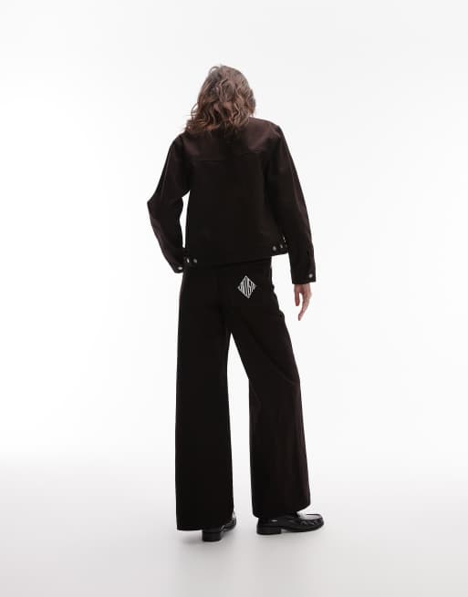 Lacoste – Brązowe jeansy z szerokimi nogawkami, część zestawu, 2 z 5