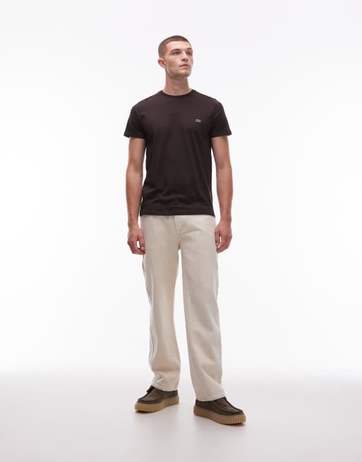 Lacoste – Brązowy T-shirt z bawełny pima , 2 z 5