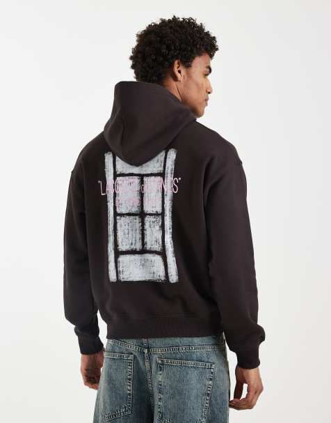 Lacoste - Brun hættetrøje med grafisk tennisprint på ryggen - view 1