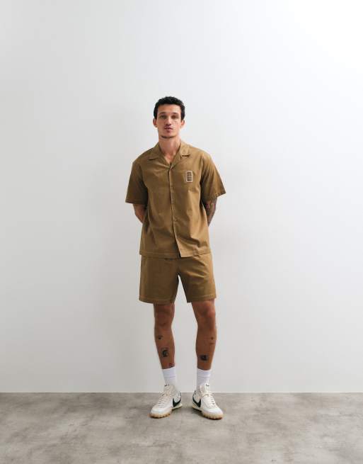 Lacoste – Brun pikétröja med korta ärmar, knäppning och logga, del av set, 5 av 5