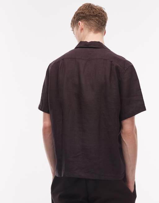 Lacoste – Brun skjorta med korta ärmar och platt krage, 3 av 5
