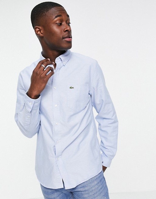 Lacoste button down collar oxford shirt in light blue