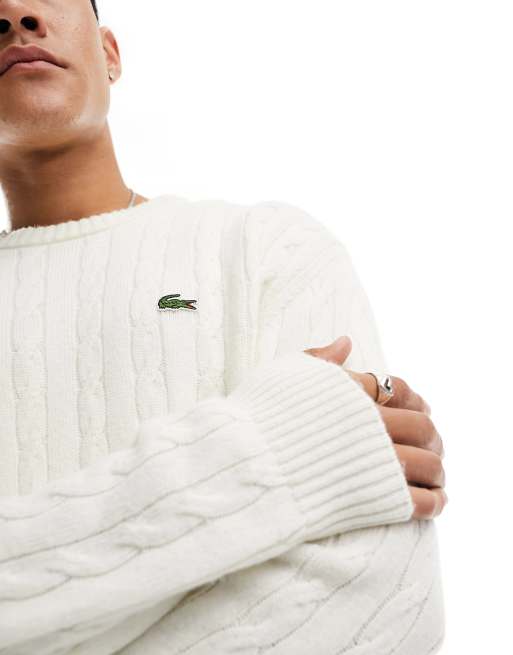 Lacoste cable knit clearance jumper