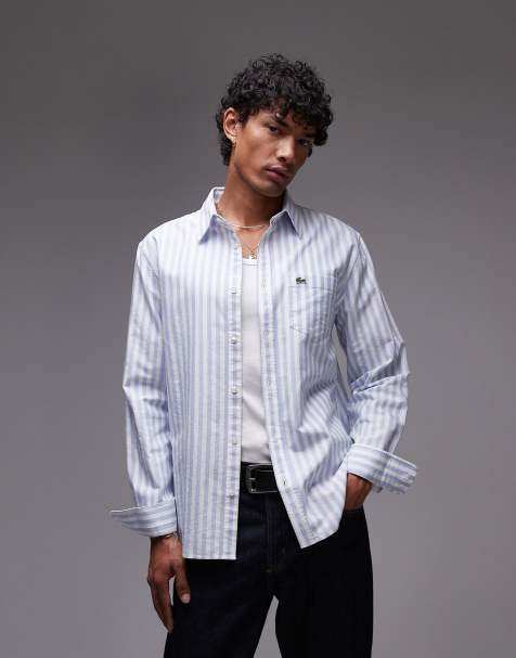 Lacoste - Camicia blu e bianca a righe - view 1