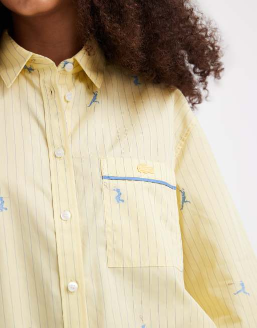 Lacoste - Camicia gialla con mini tennista in coordinato, 3 di 4