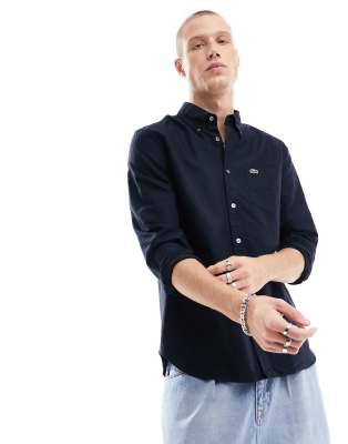 Lacoste - Camicia Oxford classica a maniche lunghe blu navy