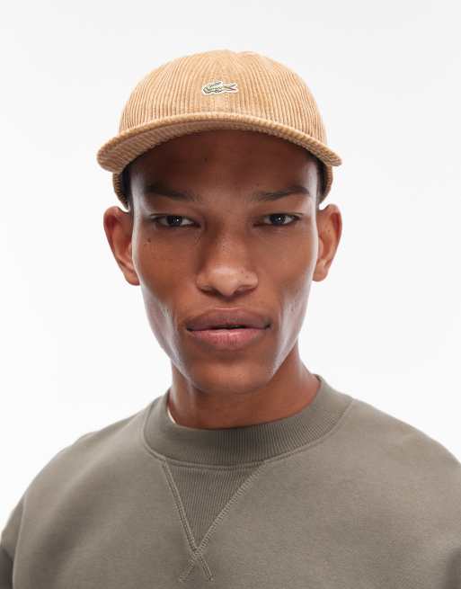 Lacoste - Cappellino marrone in velluto a coste con logo, 2 di 3