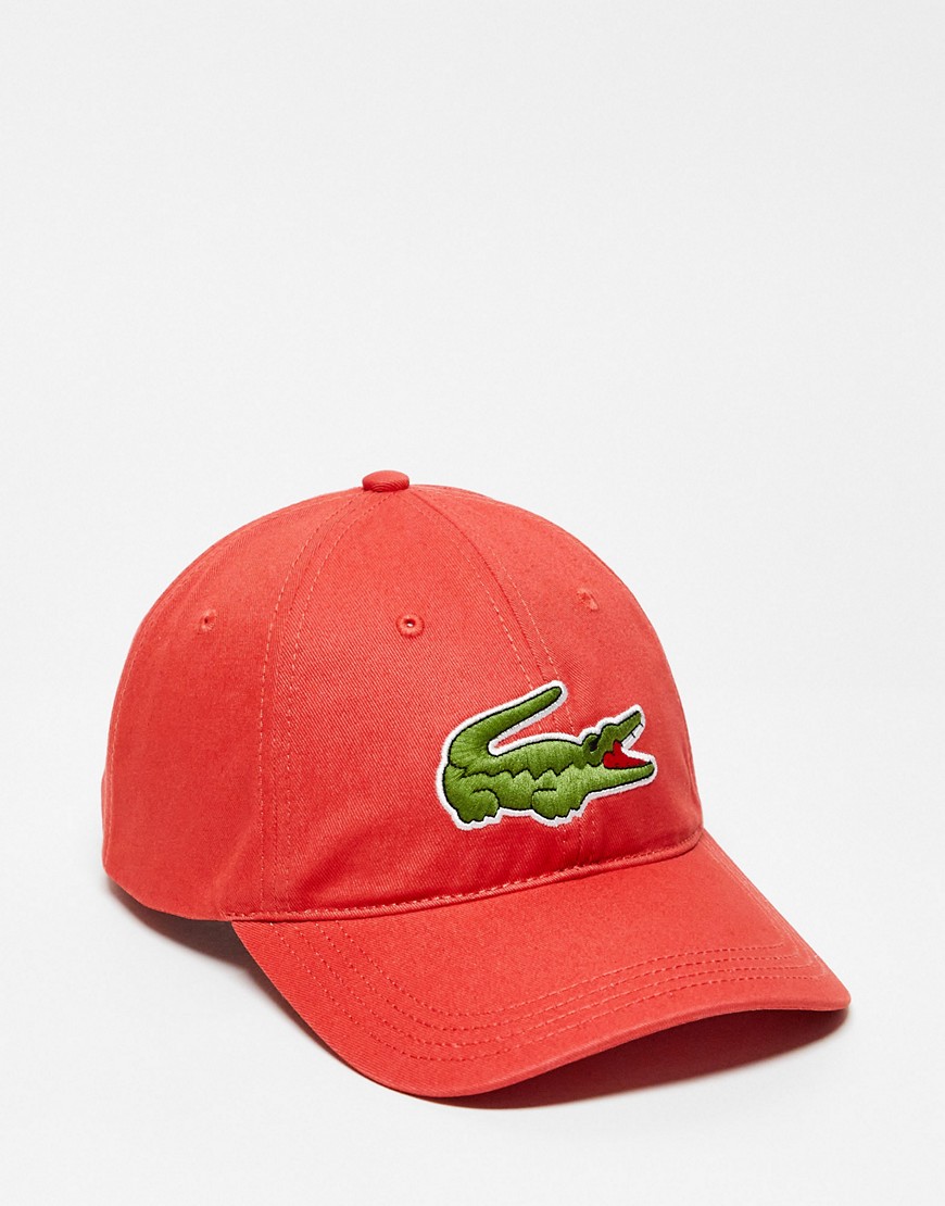 lacoste - cappellino rosso con logo