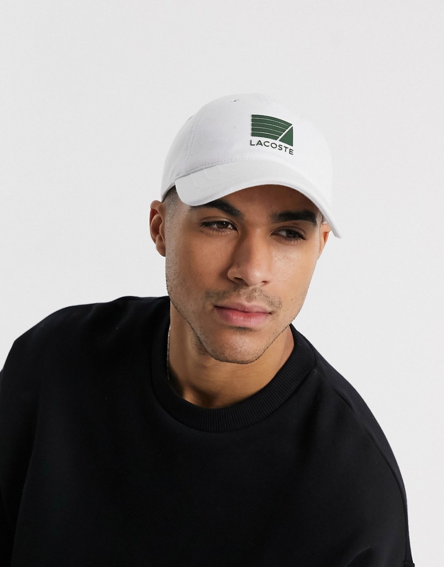Lacoste - Cappello con visiera e logo-Bianco
