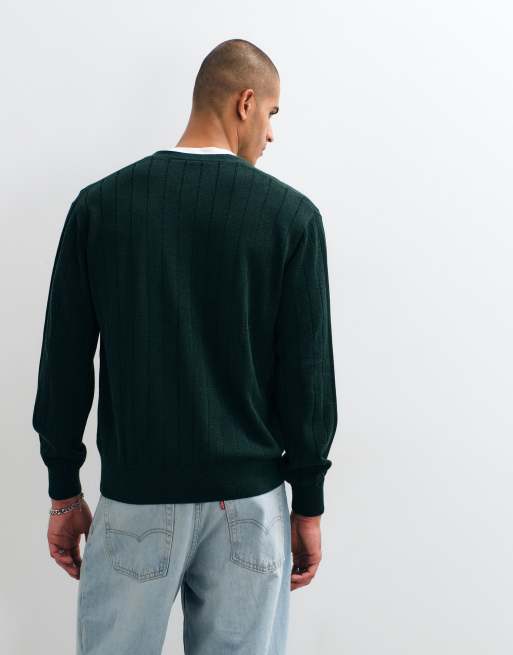 Lacoste Cardigan aus Baumwollmix mit V-Ausschnitt in Grün, 3 von 5
