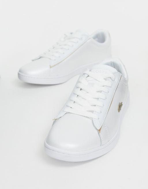 Lacoste Carnaby Evo 118 Sneakers in White With Gold Trims ASOS