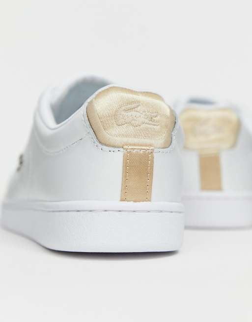 Lacoste Carnaby Evo 118 Sneakers in White With Gold Trims ASOS