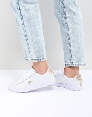 lacoste carnaby evo rose gold sneakers