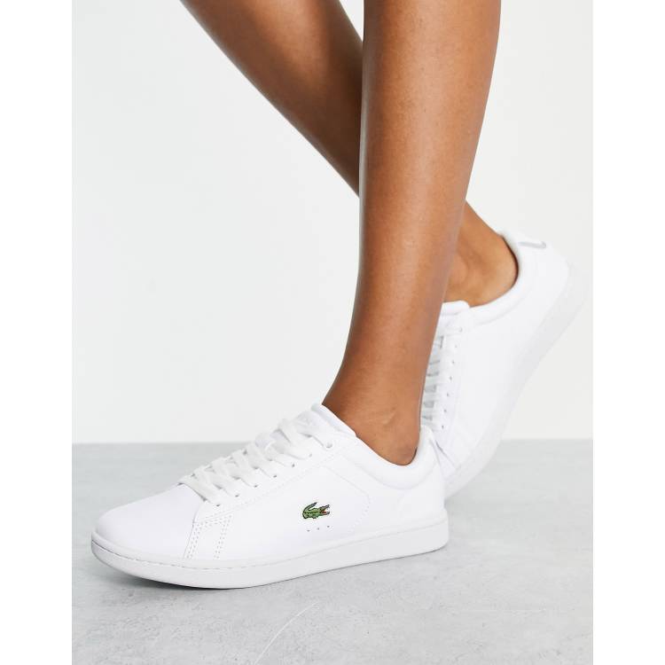 scramble Fearless ventilation Lacoste Carnaby Evo lace up sneakers in white leather | ASOS