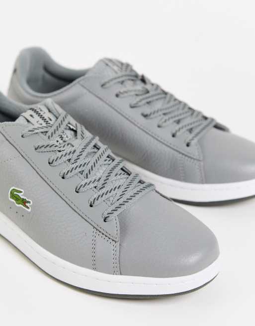 Verplaatsbaar ~ kant betekenis Lacoste carnaby evo leather sneakers in gray | ASOS