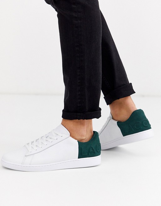Lacoste carnaby evo trainers in white green