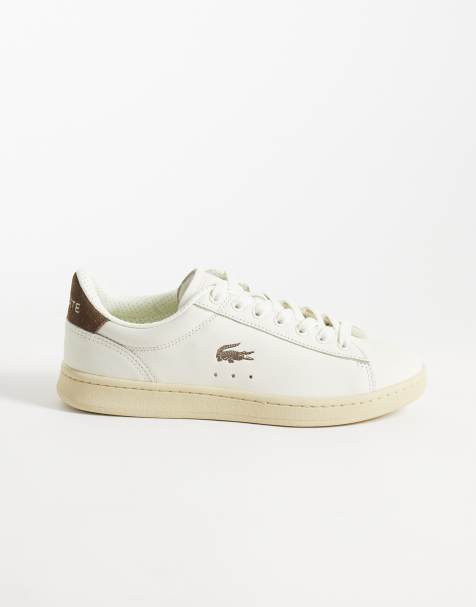 Lacoste Carnaby Set sneakers z detalem zamszowym w ciemnobrązowym i kremowym - view 1