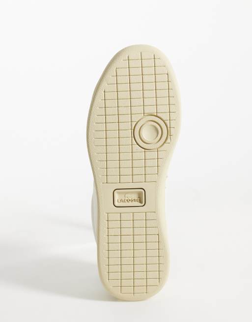 Lacoste carnaby set suede detail trainer in dark brown and cream, 5 of 5