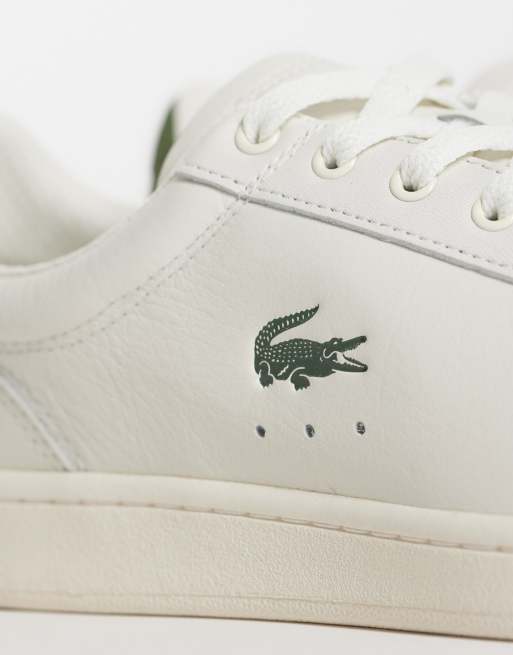 Lacoste carnaby set trainer in white and khaki, 4 of 5