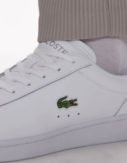 All white lacoste trainers clearance