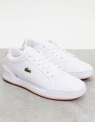 Lacoste Lacoste Challenge cupsole trainers in white with pink trim