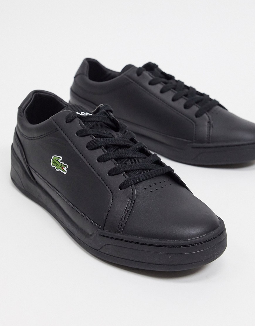 LACOSTE CHALLENGE SNEAKERS IN BLACK LEATHER,740SMA008002H