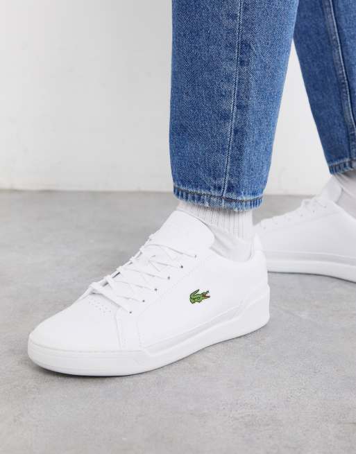 Lacoste challenge sneakers in white perforated leather