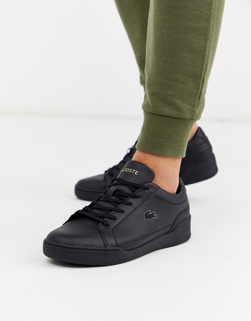 Lacoste Challenge trainers in triple black leather