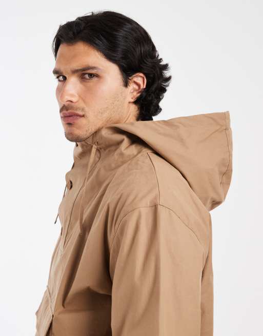 Lacoste - Chaqueta de chándal marrón con capucha, cordón ajustable y logo, 3 de 5