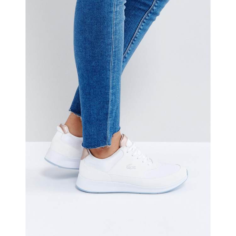 Lacoste Chaumont Lace 317 1 Trainers In White And Pearl Copper ASOS