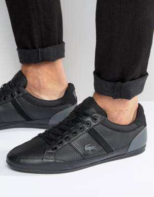 lacoste black chaymon trainers