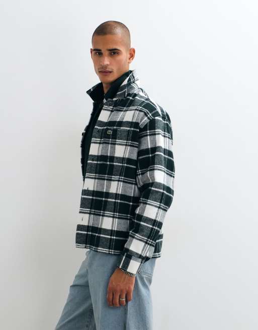 Lacoste check overshirt in green, 5 of 5