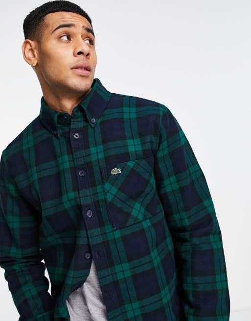 Lacoste green on sale check shirt