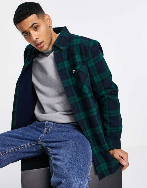 Lacoste green on sale check shirt