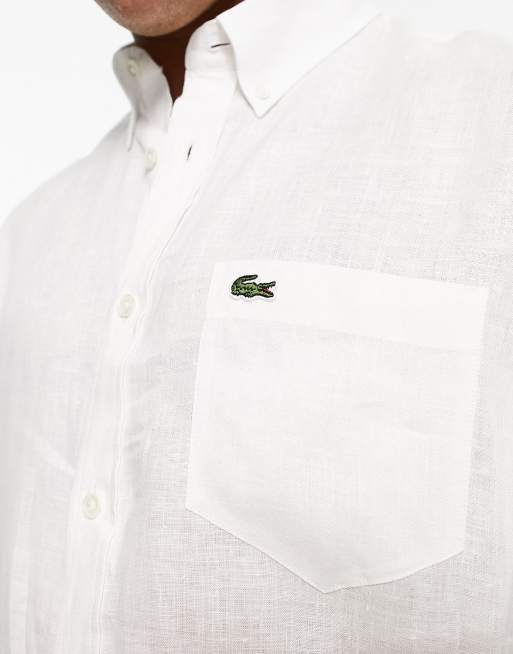 Chemise lacoste blanche manche cheap courte