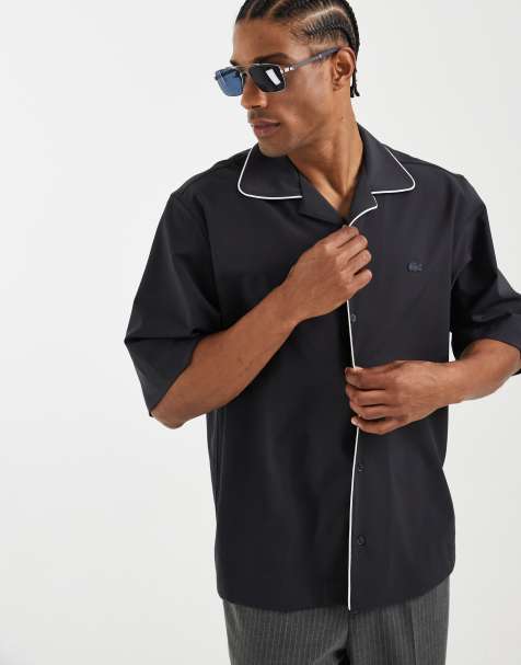 Lacoste - Chemise décontractée à manches courtes et liserés - Anthracite - view 1