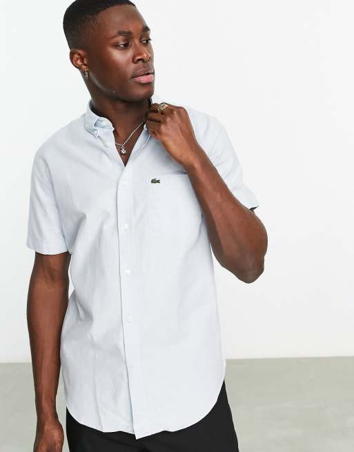 Lacoste Chemise manches courtes logo Bleu clair ASOS