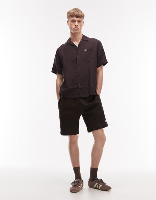 Lacoste - Chemise manches courtes avec col à revers - Marron, 2 de 5