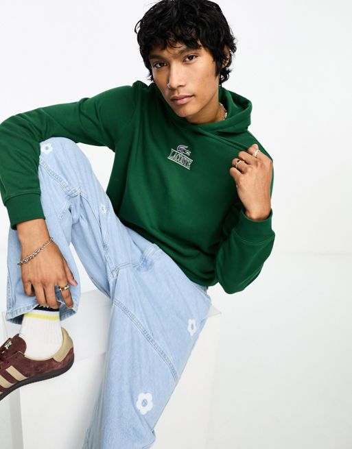 Lacoste chest logo hoodie in green | ASOS