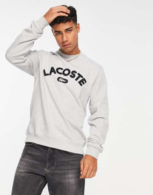 Lacoste chest logo sweatshirt in grey