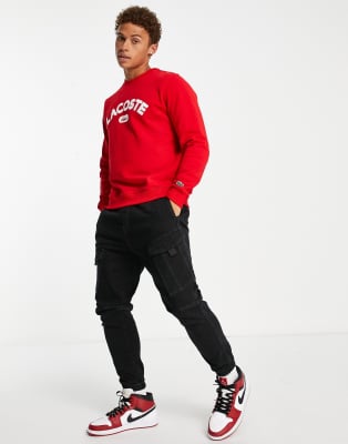 Lacoste Chest Logo Sweatshirt in Red - ASOS Outlet