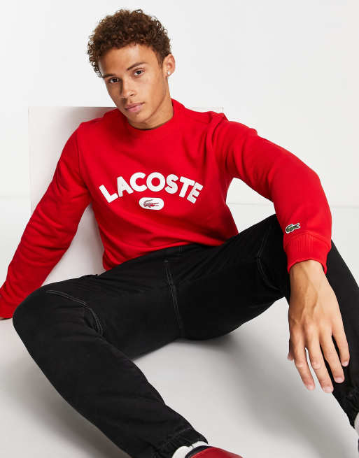 Lacoste chest logo sweatshirt in red