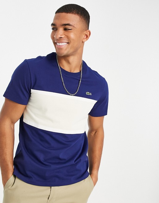 Lacoste chest panel t-shirt in navy