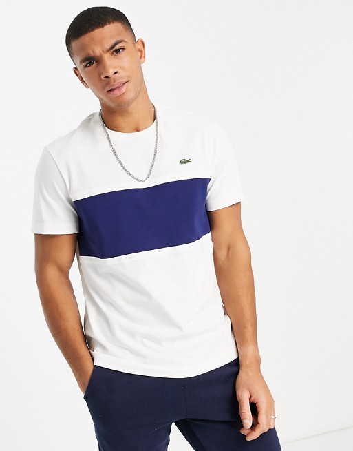 Lacoste chest panel t-shirt in white